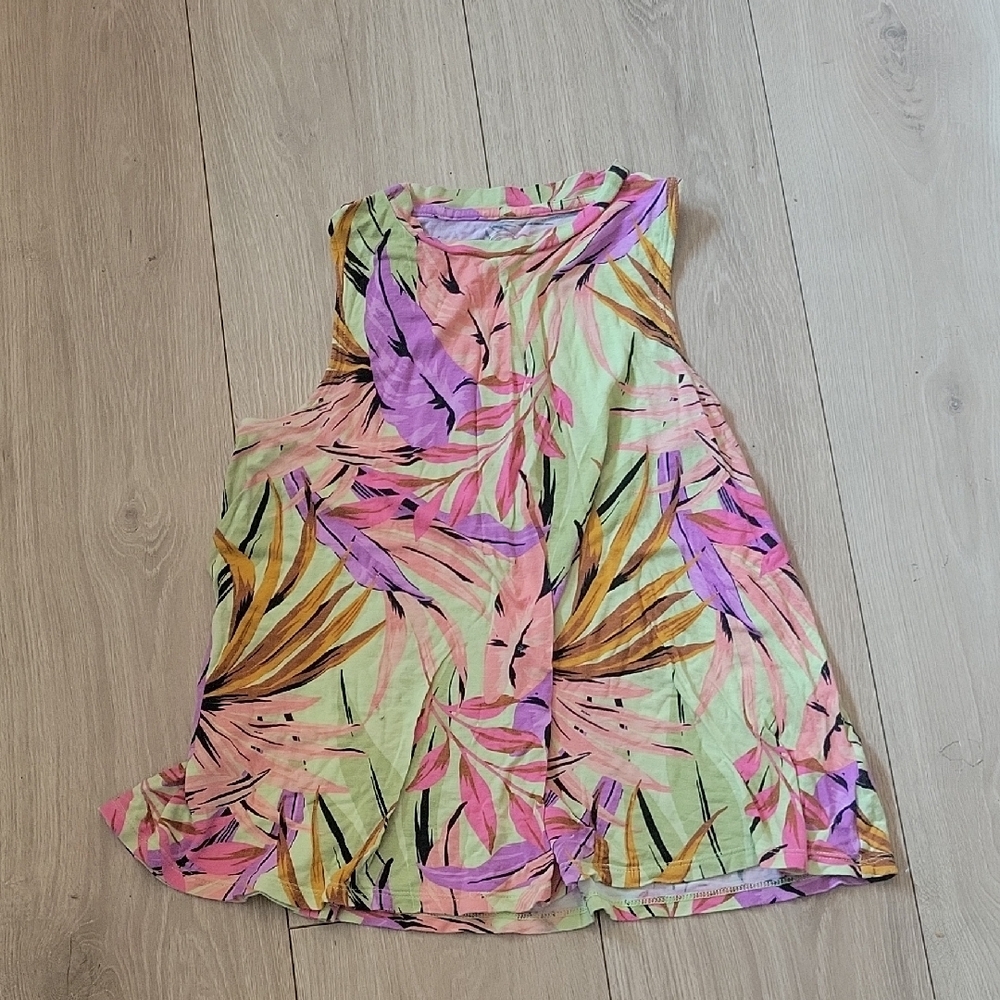 Vibrant Pink and Purple Floral Tank Top